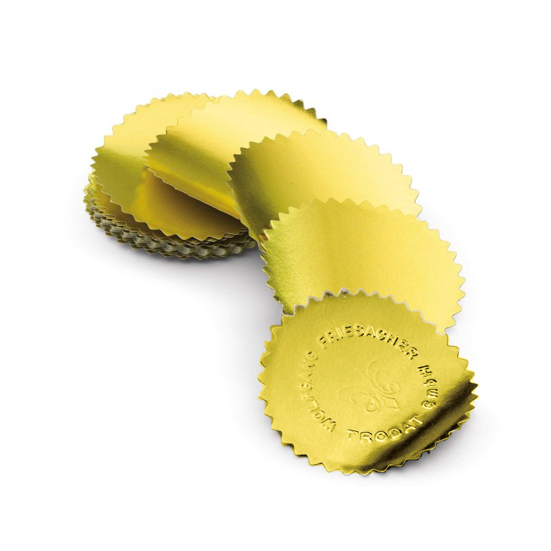 50 Siegeletiketten, Ø 55mm, gold